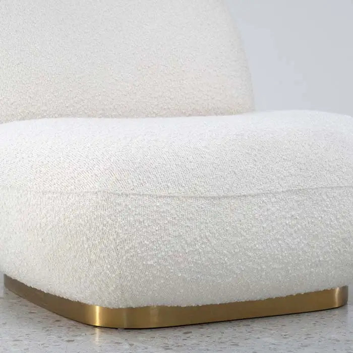 Araco Hanover Lounge Chair White Boucle