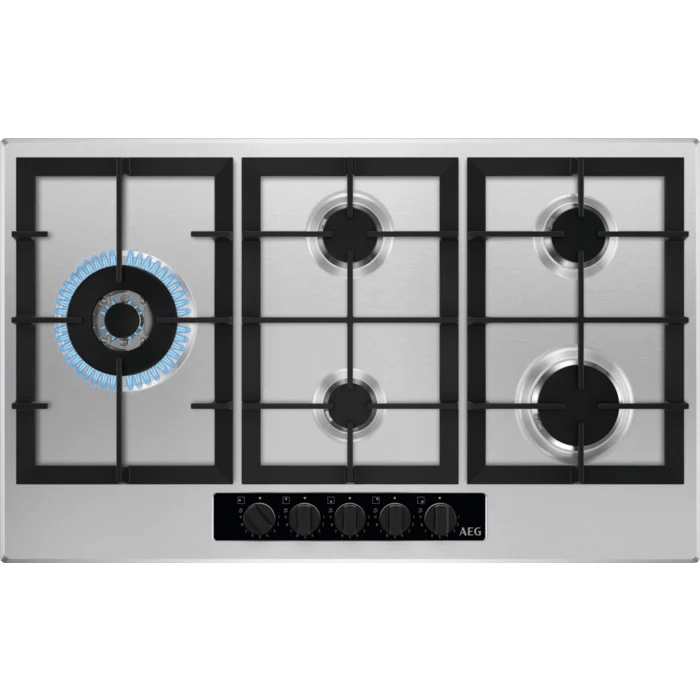 AEG HGB95522YM 90cm Gas Hob Stainless Steel - Araco Interiors