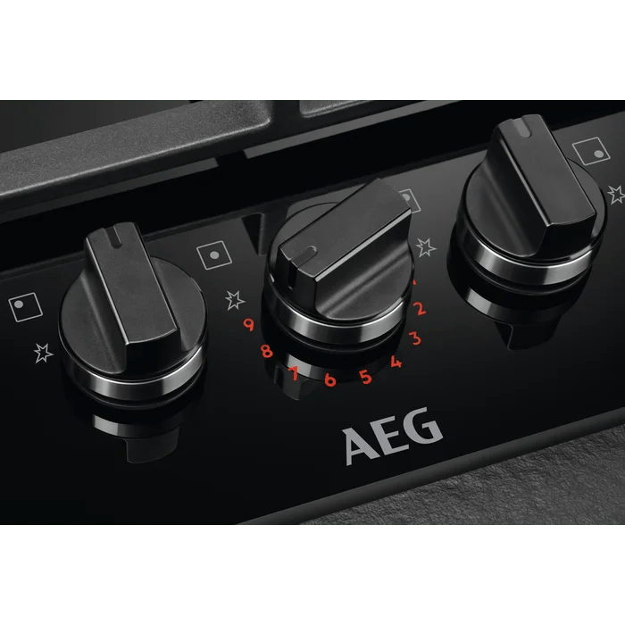 AEG HKB95450NB 90cm Gas Hob Black Glass - Araco Interiors