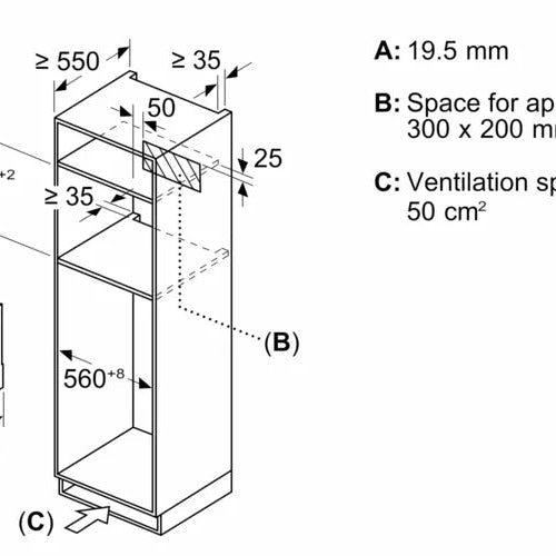 Bosch CEG732XB1B Series 8 45cm Integrated Microwave Black - Araco Interiors