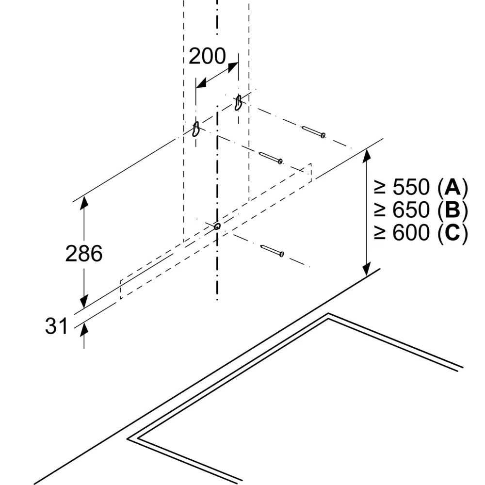 Bosch DWB66DM50B Series 4 60cm Box Hood Brushed steel - Araco Interiors