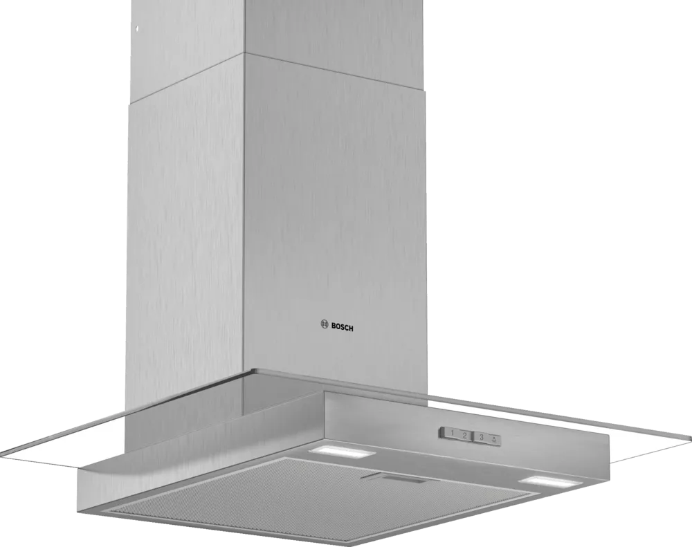 Bosch DWG64BC50B Series 2 60cm Straight Glass Hood Brushed steel - Araco Interiors