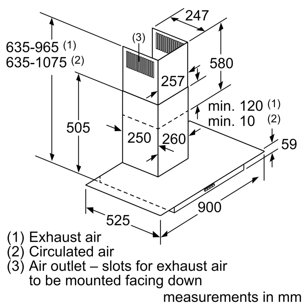 Bosch DWG94BC50B Series 2 90cm Straight Glass Hood Brushed steel - Araco Interiors