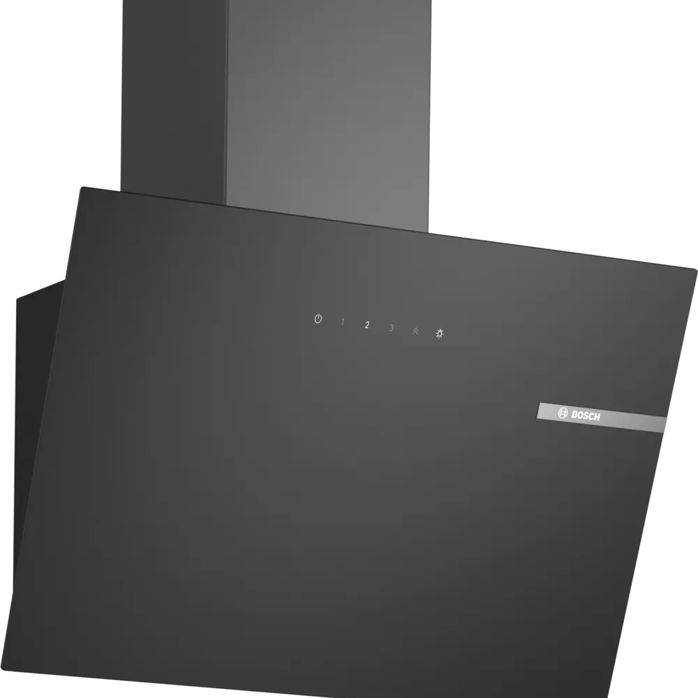 Bosch DWK65DK60B Series 2 60cm Angled Glass Hood Black glass - Araco Interiors