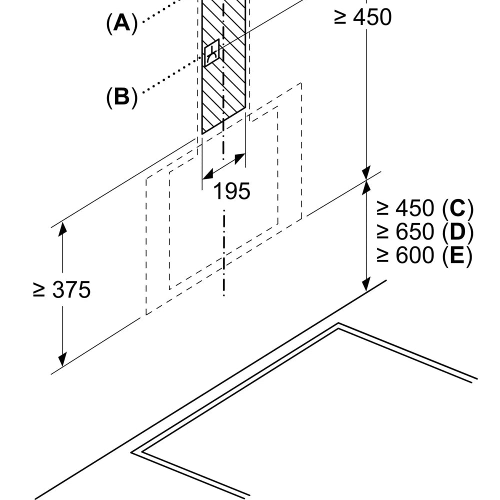 Bosch DWK85DK60B Series 2 80cm Angled Glass Hood Black glass - Araco Interiors