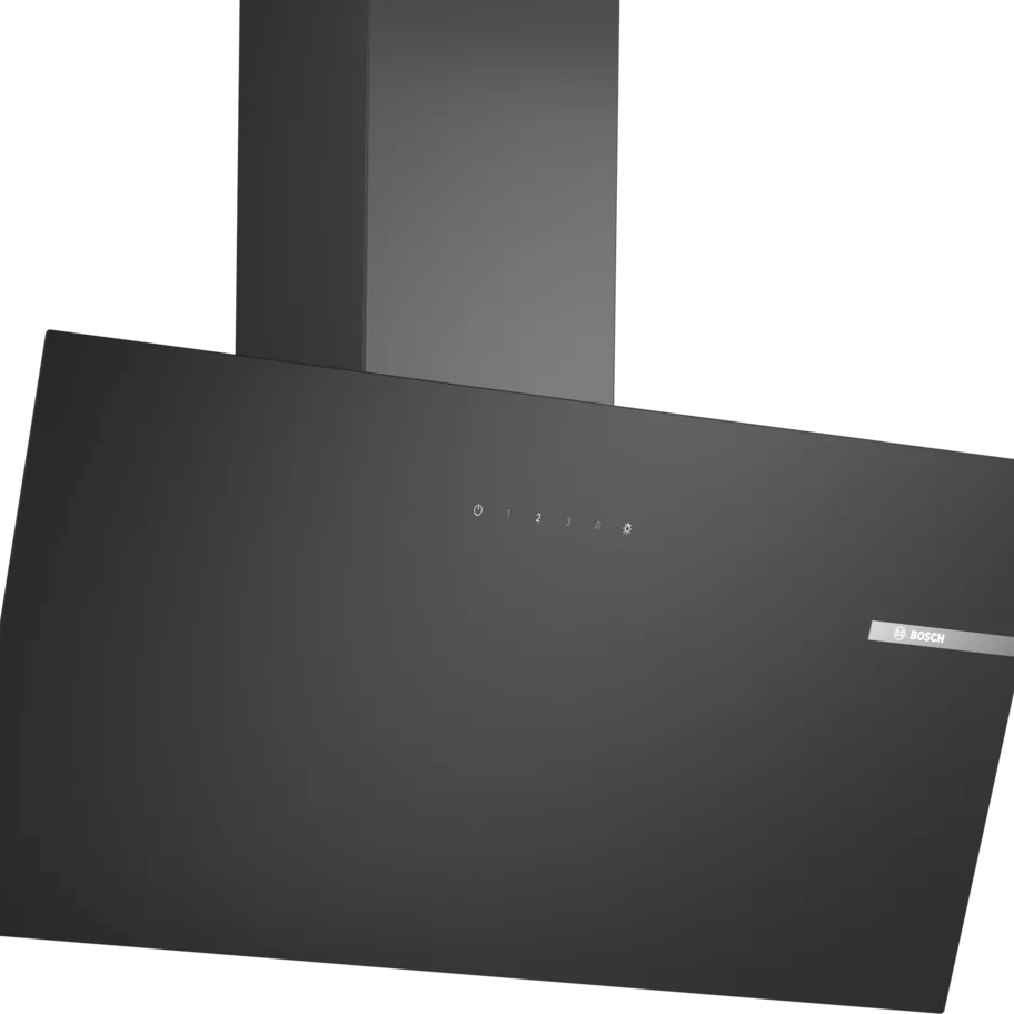 Bosch DWK85DK60B Series 2 80cm Angled Glass Hood Black glass - Araco Interiors