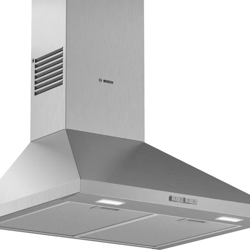 Bosch DWP64BC50B Series 2 60cm Pyramid Hood Brushed steel - Araco Interiors