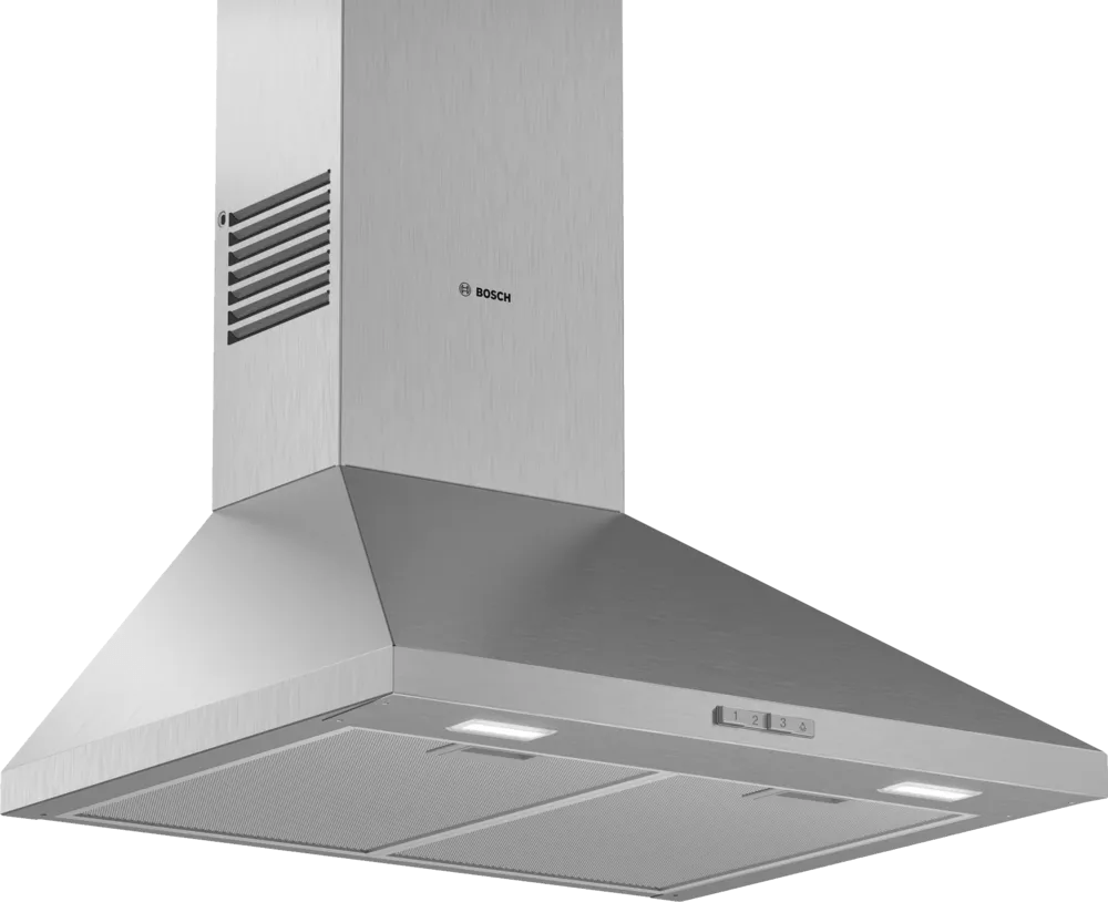 Bosch DWP64BC50B Series 2 60cm Pyramid Hood Brushed steel - Araco Interiors