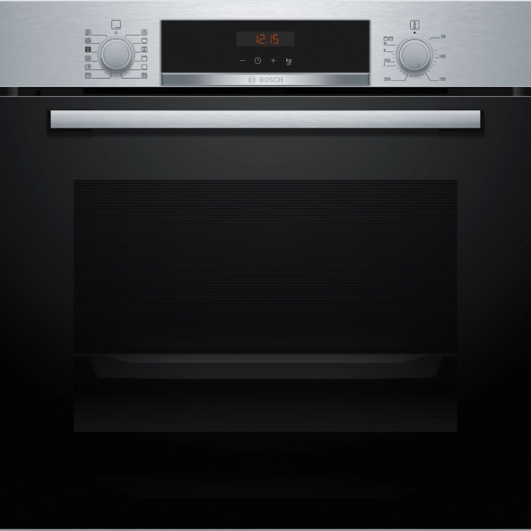 Bosch HQA574BS3B Series 4 Pyrolytic Single Oven Brushed steel - Araco Interiors