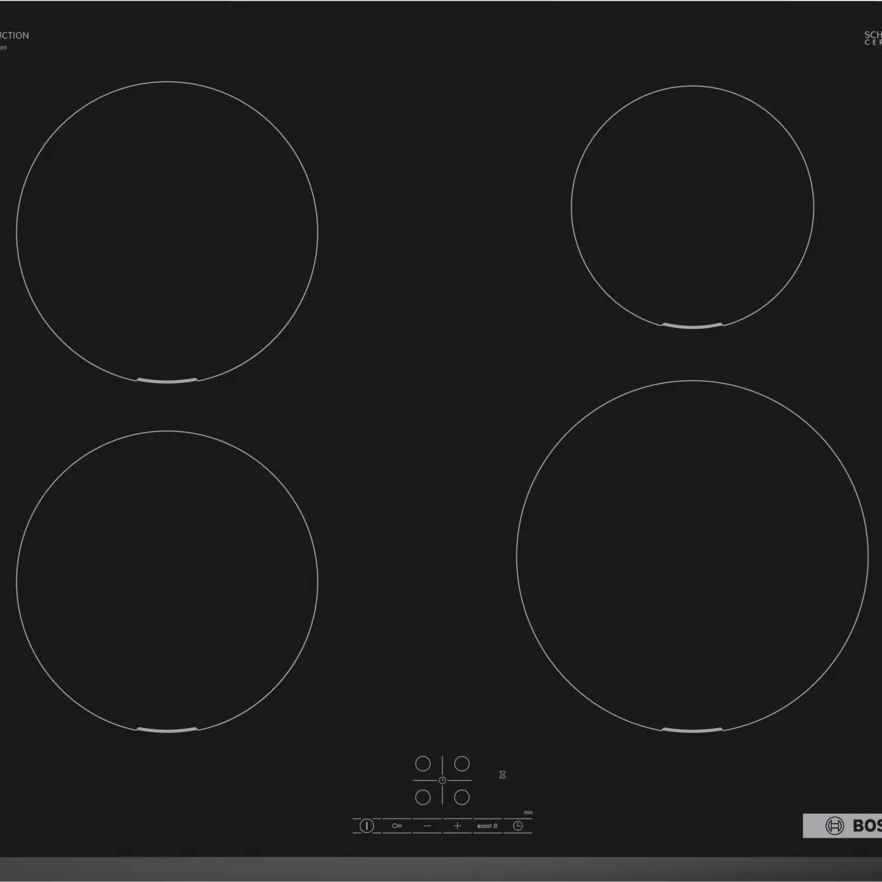 Bosch PIE631BB5E Series 4 60cm Induction Hob Black glass - Araco Interiors