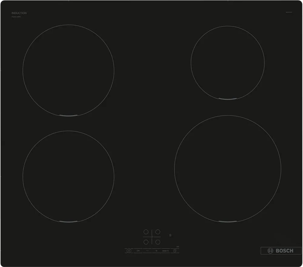 Bosch PUE611BB5B Series 4 60cm Plug & Play Induction Hob Black glass - Araco Interiors