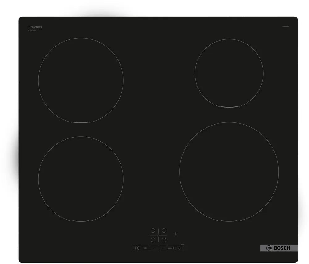 Bosch PUE611BB5E Series 4 60cm Induction Hob Black glass - Araco Interiors