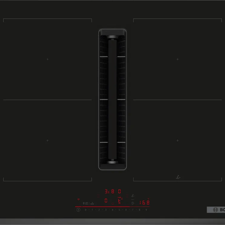 Bosch PVQ731H26E Series 6 70cm Venting Hob Black glass - Araco Interiors