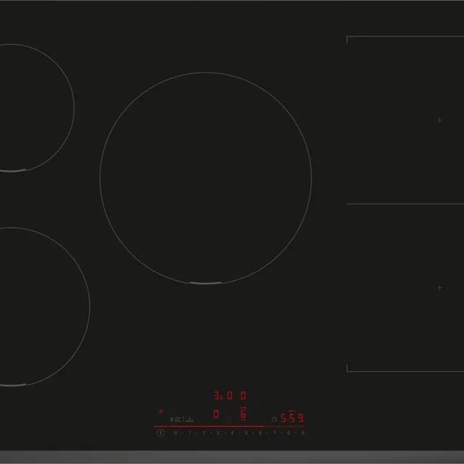 Bosch PVW831HB1E Series 6 80cm Induction Hob Black glass - Araco Interiors