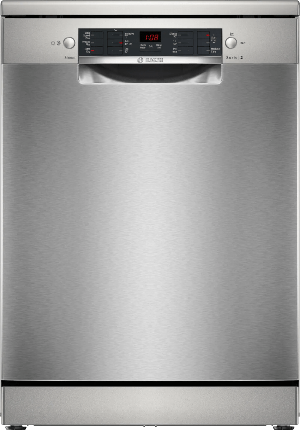 Bosch SMS26AI08G Series 2 60cm Freestanding Dishwasher Silver Inox - Araco Interiors