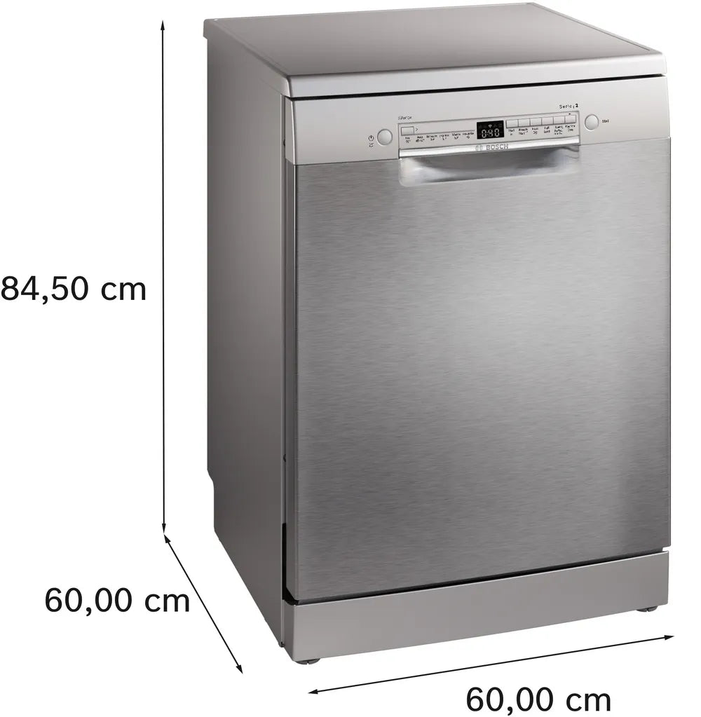 Bosch SMS2HVI67G Series 2 60cm Freestanding Dishwasher Silver Inox - Araco Interiors