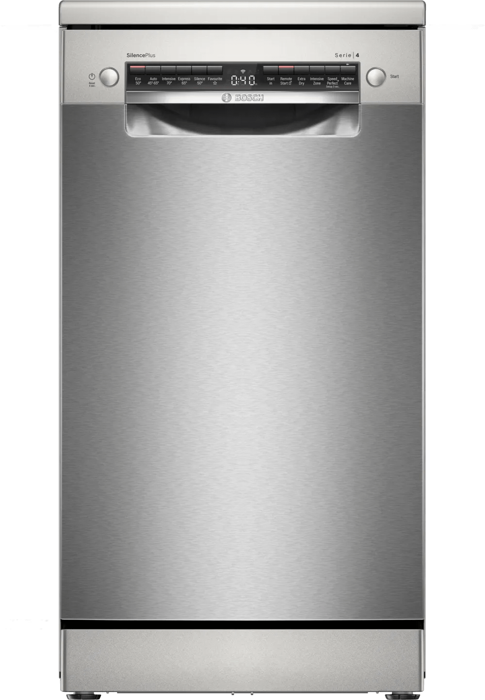 Bosch SPS4HMI49G Series 4 45cm Freestanding Dishwasher Silver Inox - Araco Interiors