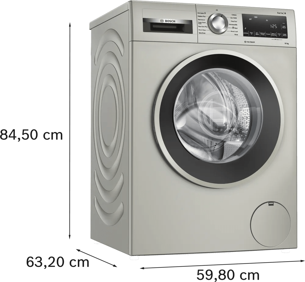 Bosch WGG254ZSGB Series 6 10kg 1400rpm Freestanding Washing Machine Silver Inox - Araco Interiors