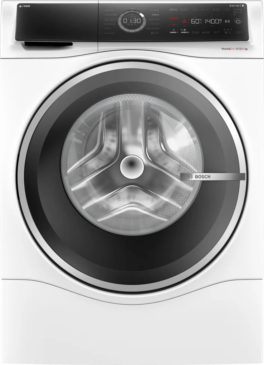 Bosch WNC25410GB Series 8 10.5kg/6kg Freestanding Washer Dryer White - Araco Interiors