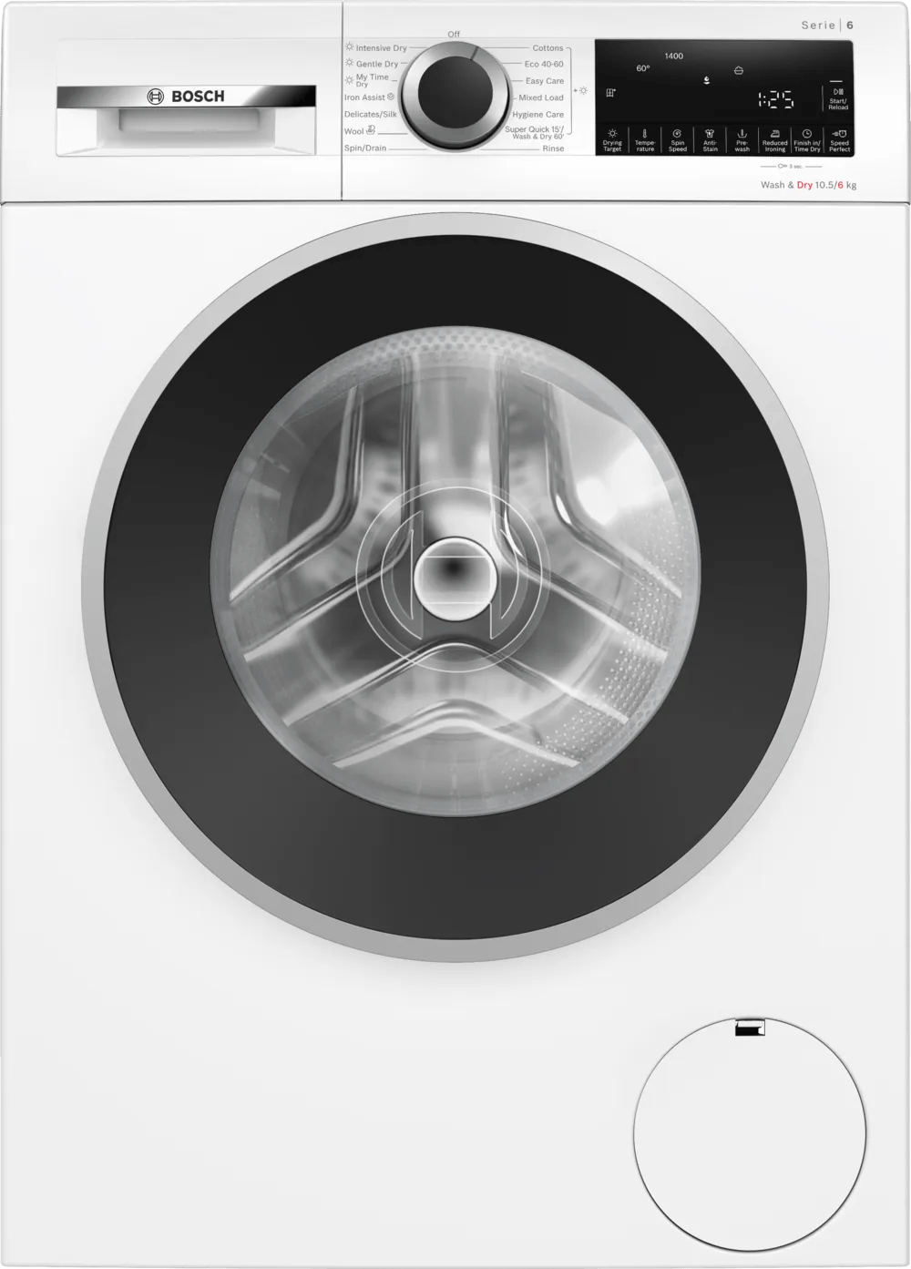 Bosch WNG25401GB Series 6 10.5kg/6kg Freestanding Washer Dryer White - Araco Interiors