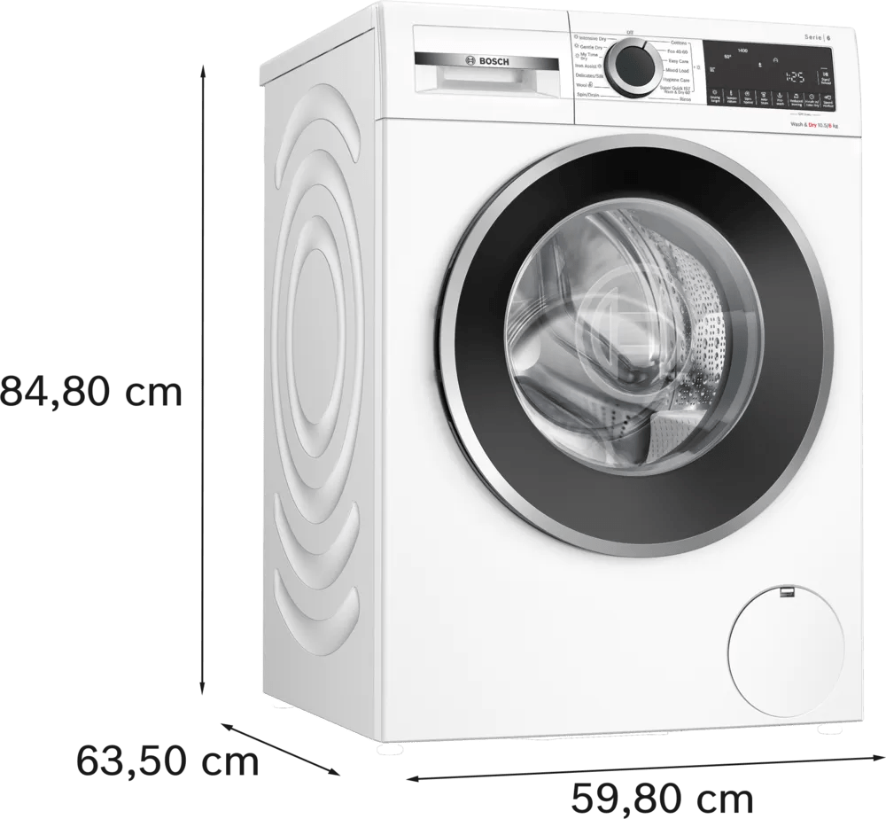 Bosch WNG25401GB Series 6 10.5kg/6kg Freestanding Washer Dryer White - Araco Interiors