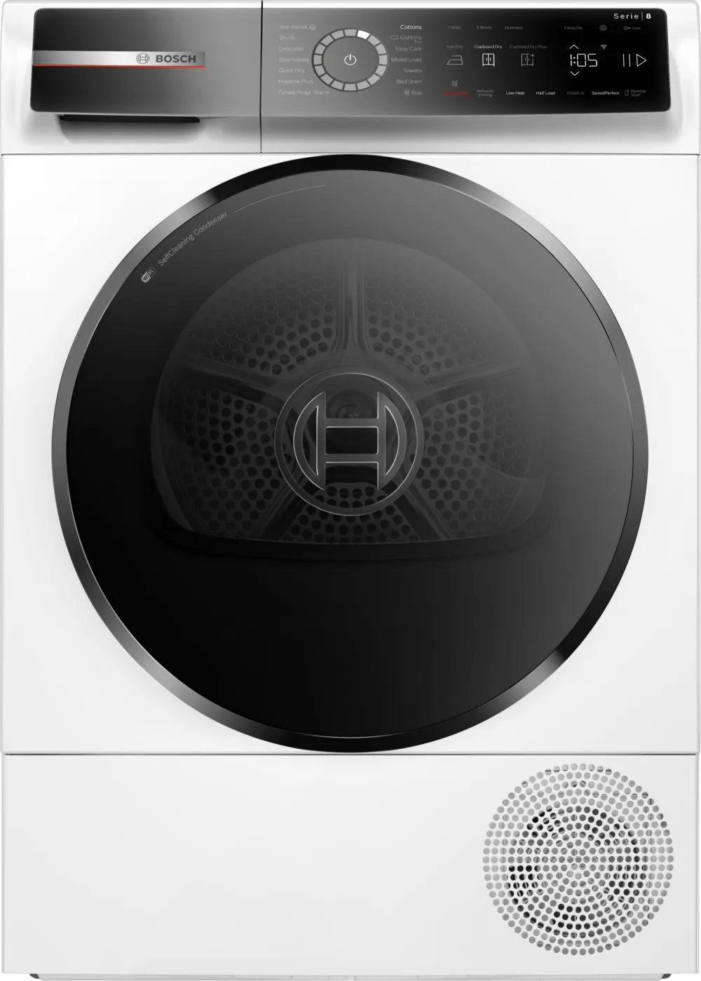 Bosch WQB246C9GB Series 8 Heat Pump 9kg Freestanding Tumble Dryer White - Araco Interiors