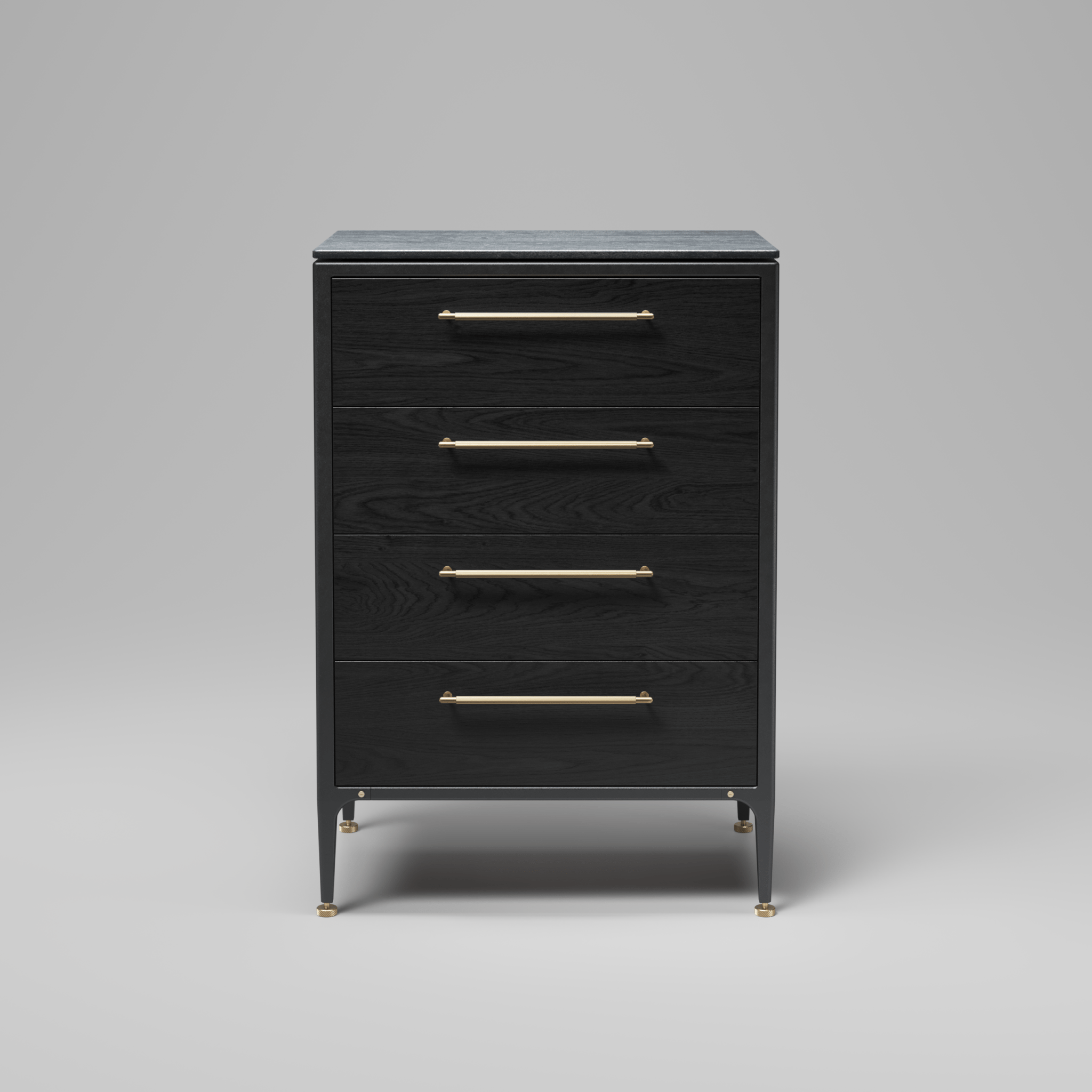 Buster + Punch GDF - 742559 Single Dresser - Linear Cabinet Brass - Black Ash - Araco Interiors