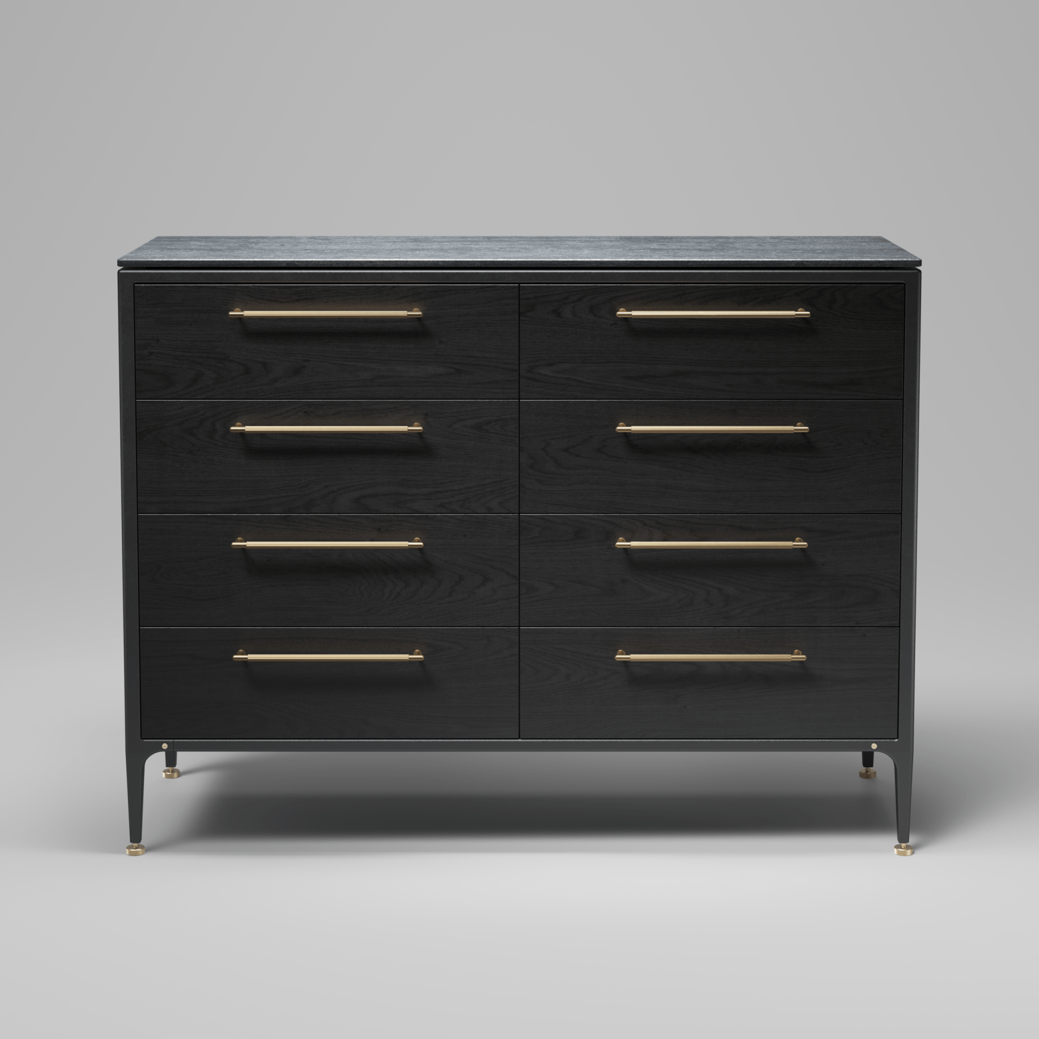 Buster + Punch GDF - 742560 Double Dresser - Linear Cabinet Brass - Black Ash - Araco Interiors