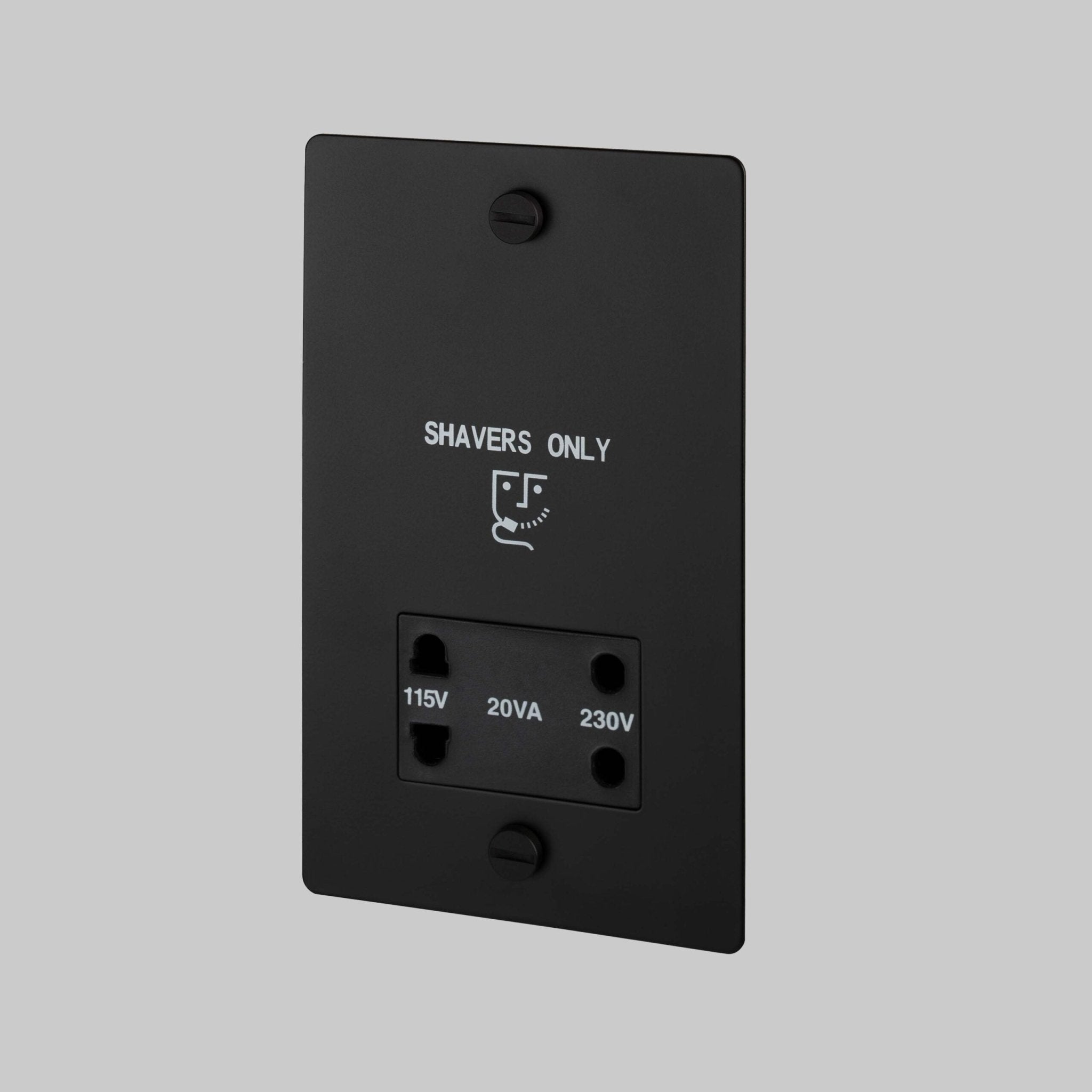 Buster + Punch GSC - 02170 Shaver Socket Switch + Socket Black - Araco Interiors