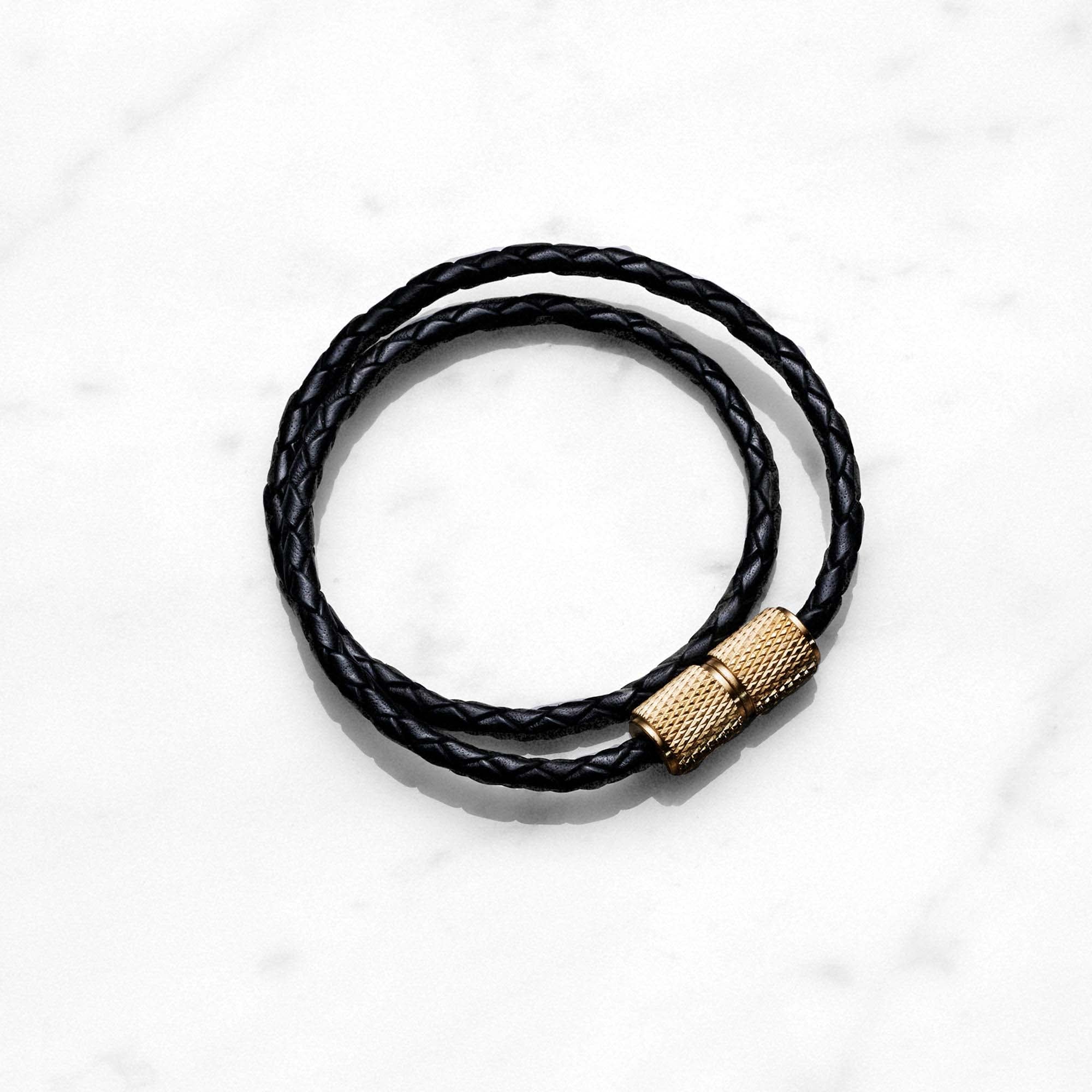 Buster + Punch UK - B1 - D - 42 - BR - A Double Bracelet Jewellery Black - Brass - Araco Interiors
