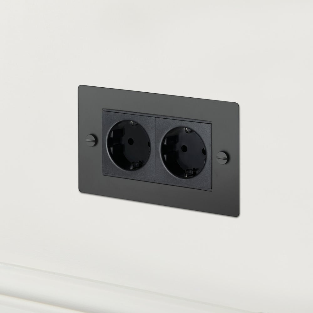 Buster + Punch UK - MG - CO - 2G - BL - A 2G Euro Socket Switch + Socket Black - Araco Interiors