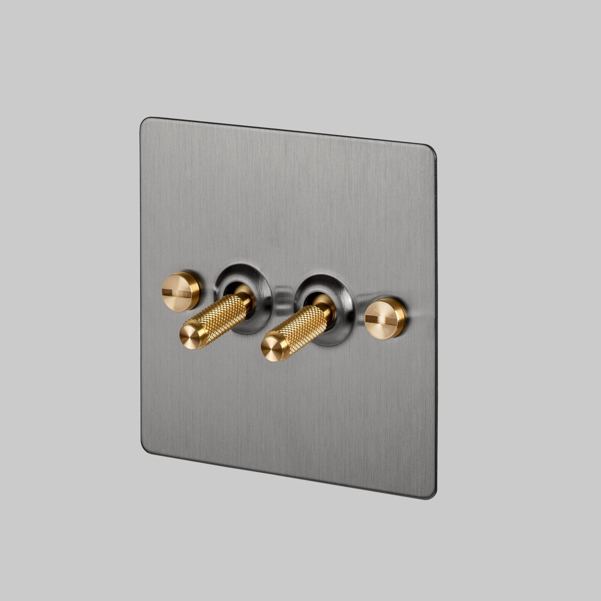 Buster + Punch UK - TO - CO - 2G - ST - BR - A 2G Toggle Switch Light Switch Steel - Brass - Araco Interiors