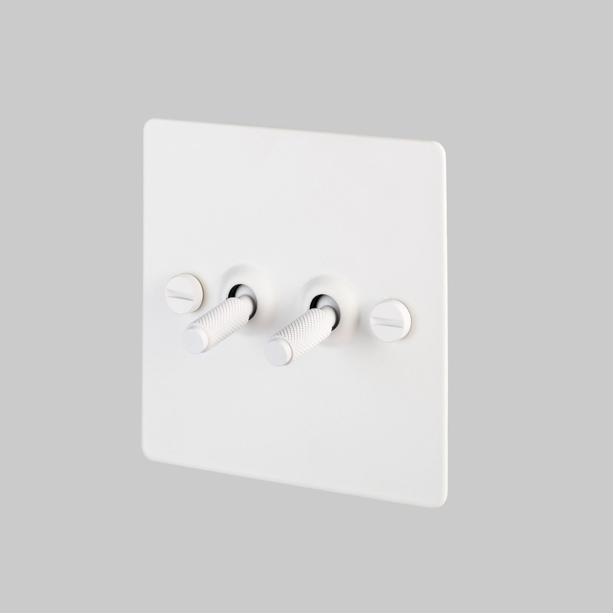 Buster + Punch UK - TO - CO - 2G - WH - ST - A 2G Toggle Switch Light Switch White - Steel - Araco Interiors