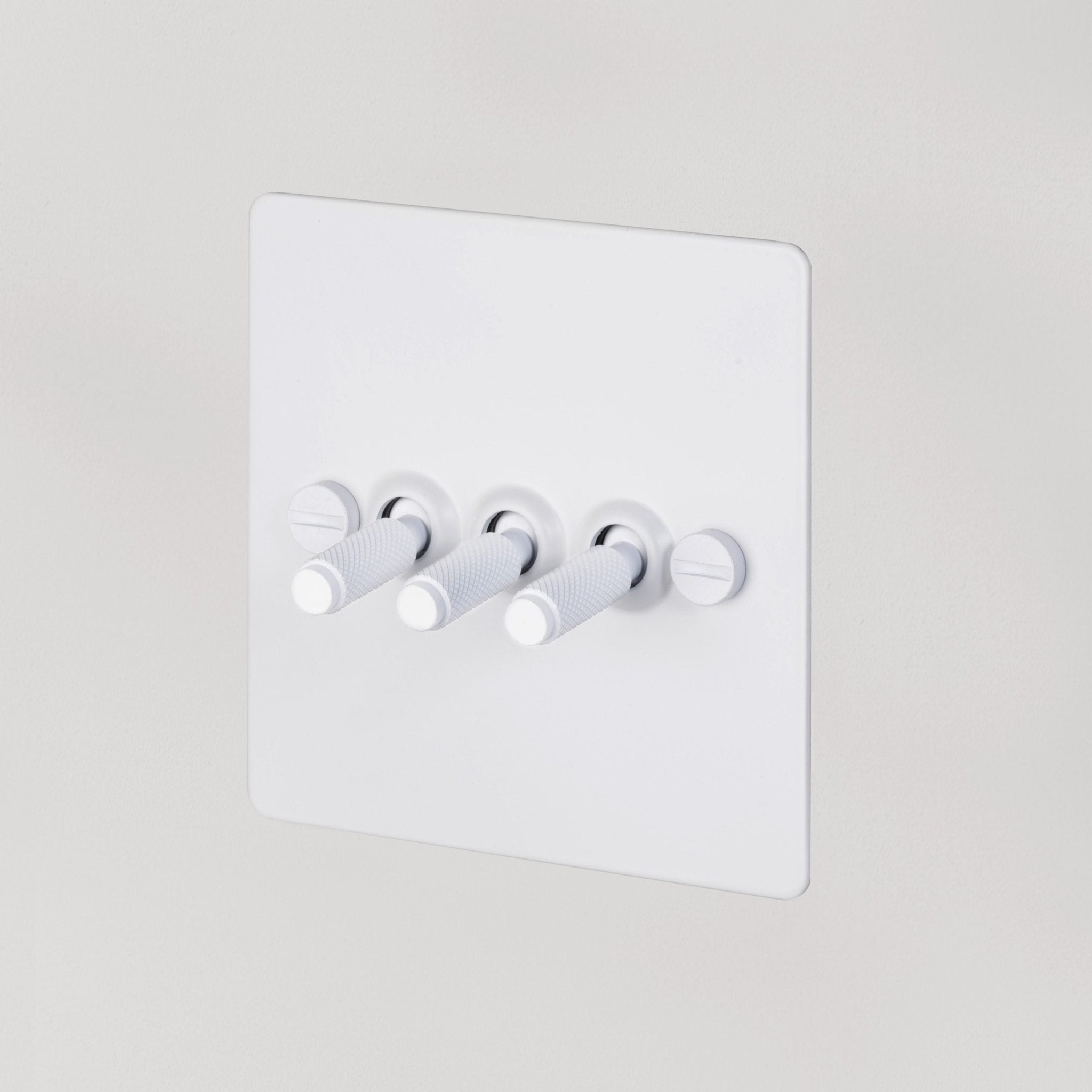 Buster + Punch UK - TO - CO - 3G - WH - ST - A 3G Toggle Switch Light Switch White - Steel - Araco Interiors
