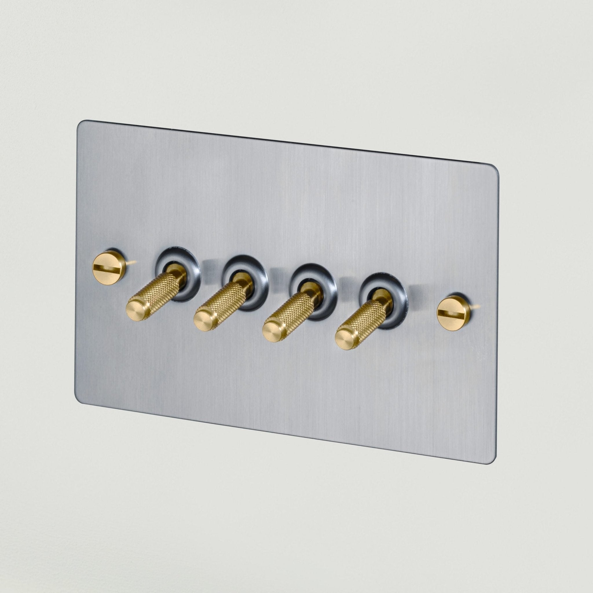 Buster + Punch UK - TO - CO - 4G - ST - BR - A 4G Toggle Switch Light Switch Steel - Brass - Araco Interiors