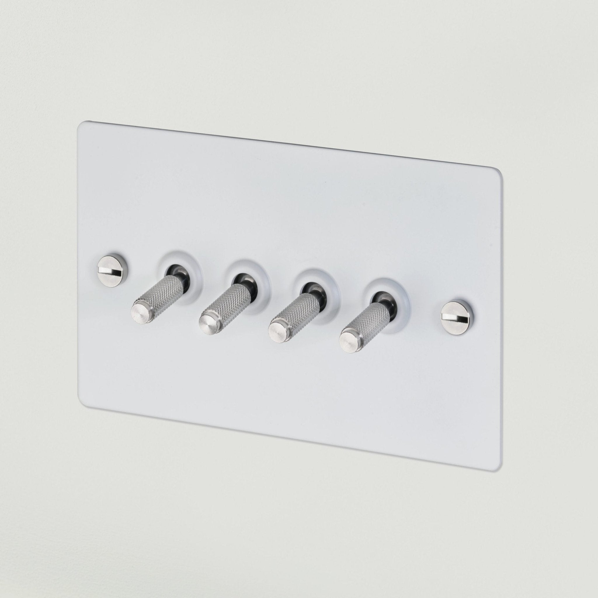 Buster + Punch UK - TO - CO - 4G - WH - ST - A 4G Toggle Switch Light Switch White - Steel - Araco Interiors