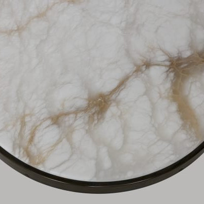 CTO Lighting Anvers Flush - Medium - DALI - A Wall Light bronze with honed alabaster - Araco Interiors