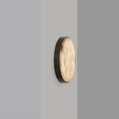 CTO Lighting Anvers Flush - Medium - IP44 Wall Light antique bronze with honed alabaster - Araco Interiors
