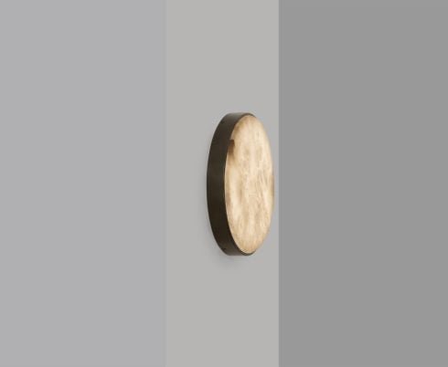 CTO Lighting Anvers Flush - Medium - IP44 Wall Light antique bronze with honed alabaster - Araco Interiors