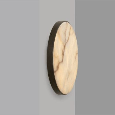 CTO Lighting Anvers Flush - Small - DALI - A Wall Light bronze with honed alabaster - Araco Interiors