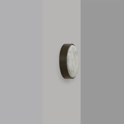 CTO Lighting Anvers Flush - Small Wall Light bronze with honed alabaster - Araco Interiors