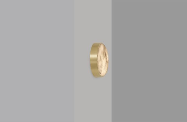 CTO Lighting Anvers Flush - Small Wall Light satin brass with honed alabaster - Araco Interiors