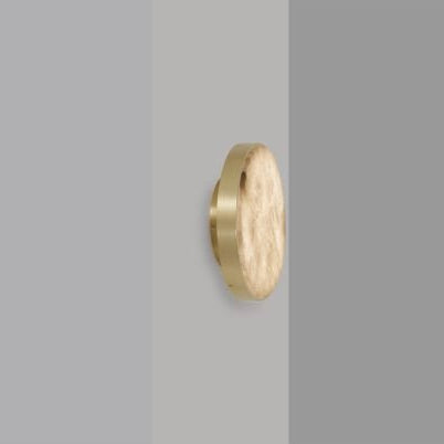 CTO Lighting Anvers Rose - Medium Wall Light satin brass with honed alabaster - Araco Interiors