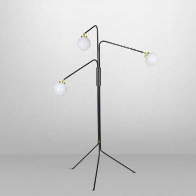 CTO Lighting Array Floor Lamp bronze with bronze details and shiny opal glass - UK plug - Araco Interiors