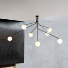 CTO Lighting Array Pendant - Large Ceiling Light bronze with bronze details and shiny opal glass - Araco Interiors
