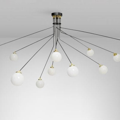 CTO Lighting Array Pendant - Medium Ceiling Light bronze with bronze details and shiny opal glass - Araco Interiors
