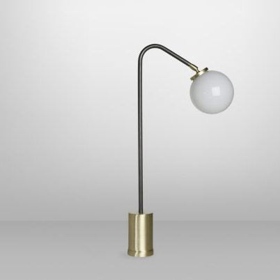 CTO Lighting Array Single Table Lamp bronze with satin brass details and shiny opal glass - 5 amp plug - Araco Interiors