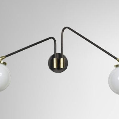 CTO Lighting Array Wall Twin - DALI - A Wall Light bronze with bronze details and shiny opal glass - Araco Interiors