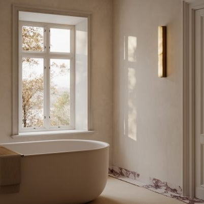 CTO Lighting Artes 1200 - IP44 - DALI - A Wall Light antique bronze with antique bronze details and honed alabaster - Araco Interiors