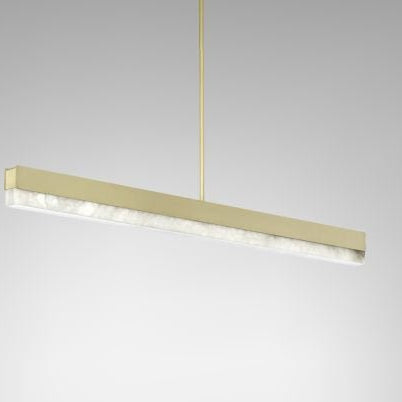 CTO Lighting Artes 1200 Pendant Light bronze with satin brass details and honed alabaster - Araco Interiors